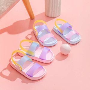 Sandalias Summer Sandals Baby Girl Toddler Soft Bottom Non-slip PVC Kids Candy Color Beach Shoes Boys Casual Slippers