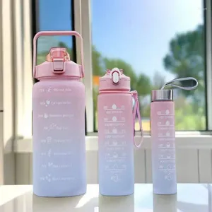 Vattenflaskor färgglada bärbar stor kapacitet sportflaska utomhus hem modekopp direkt dricka av rymden
