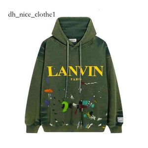 Lanvinsshirt Lanvis Hoodie Men's Streetwear Graffiti Galleryys Women's Branded Designer Co Hoodies Sweaters Autumn Dept Splash Print Ink Winter Loose Hooded 6E6