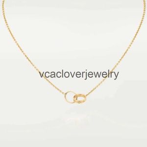 Double Loop Circle designer jewelry necklace Pendant Love Necklace for Women sister New Classic Charms 316L Titanium Steel Wedding Jewelry Collier Gift