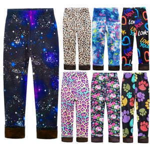 Vestiti per bambini Pantaloni da ragazza autunno inverno pile mantieni i collant di leggings per le ragazze pantaloni caldi floreali vintage 2-11 anni L2405