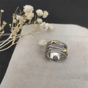 Винтажный Dy Cable Designer Кольцо ювелирные украшения Свитеденные проволочные кольца для женщин, не запятнанных мужских кольцо для мужчин медные x Подарок годовщины ZH147 E4