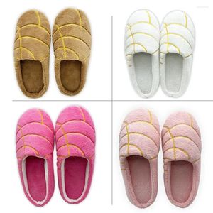 Slippers Mexican Bread Pan Huaraches Slides Indoor Floor Home Shoes Bedroom Warm Soft Mute Plush Slipper Women Conchas