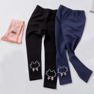 Moda çocuk sevimli bahar yaz pantolon toddler çocuk tayt pamuk elastik bel legging 2-8 yıl kızlar pantolon l2405