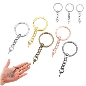 Keychains Lanyards 10-20pcs/Lot 25 28 30mm Metal Blank Key Chain Ring With Screw Eye Pin för DIY-kedjor smycken som tillverkar ACCE DHCCF
