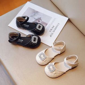 Flat Shoes Girls Mary Janes Children Princess Shoes Spring Wedding Luxury Kids Flat Sandal Pu Leather 23-35 Flats WX5.28263T