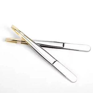 2024 Stainless Steel Flat/Slant Tip Multifunction Tweezer Eyebrow Tweezer Face Hair Removal Make Up Tool False Eyelashes Tweezer Tool for