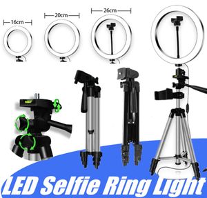 YouTube Makyaj Videosu Canlı Çekim LED Yüzük Işık Yüzük lambası 6 7 10 Telefon Tutucu Tripod Stand Selfie Ringlight Circle Tik9252321