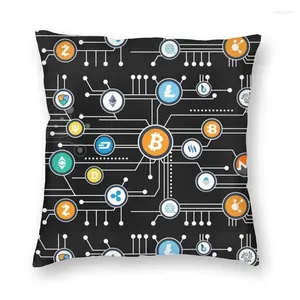 Cuscino Cripto personalizzato Criptovaluta Altcoin Blockchain Logo Cover Decoration Ethereum per soggiorno