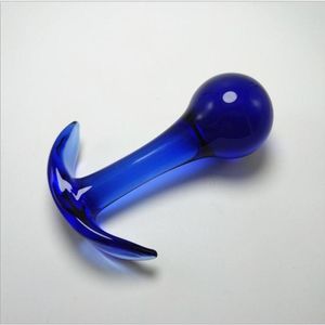 Large Size Blue Crystal Glass Dildos Anus Plug Butt Anal Bead Unisex Masturbation Adults Bdsm Sex Toys Product5240071