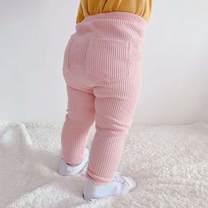 Bebek Tayt Pamuk 2023 Bahar Sonbahar Çocuk Kızlar Moda Katı Uzun Pantolon Çocuk Pantolon L2405