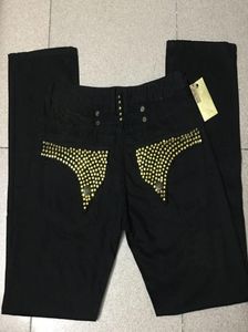 Mens Robin Rock Revival Jeans med Golden Crystal Studs Denim Pants Designer Trousers Wing Clips Jean Size 30421540619