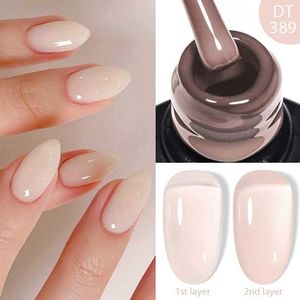 Nail Polish MEET ACROSS 7ml jelly nude quick extension gel nail polish 3 in 1 finger Prolong durable building gel varnish nail art d240530