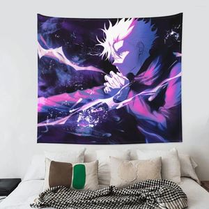 Tapestries Gojo Satoru Jujutsu Kaisen Tapestry Wall Hanging Hippie Anime Manga Bohemian Blanket Room Home Decor 95x73cm