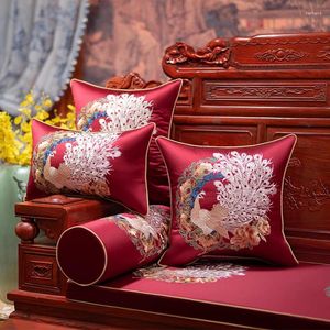 Pillow Modern Chinese Traditional Cover 45X45 Decorative Case Peacock Luxury Embroidery Coussin Sofa Chair Home Decor