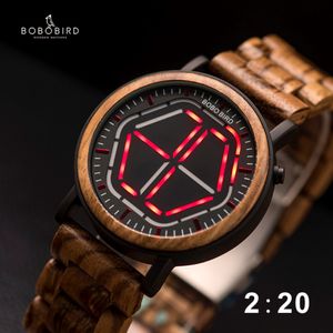 Bobo Bird LED Display Watch Men Relogio Masculino Night Vision Digital Mens Watches RELOJ HOMBRE V-P13 CJ191213 258V