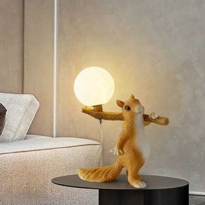 야간 조명 침대 옆 램프 데스크 램프 어린이 책상 램프 북유럽 현대 창조적 거실 귀여운 장식 다람쥐 만화 LED S245302