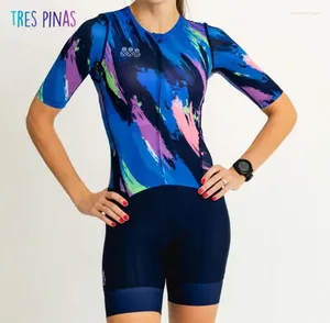 Racing set trespinas kvinnor sommar svart/blå cykling set andningsbara ridning bekväma shorts kuddkläder med fickor