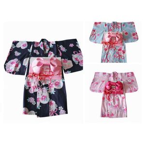 2019 New Children Pea Clothing Girl Japanese Kimono Dress Kids Yukata Haori Traje Tradicional Jagones Girls Kimo L2405