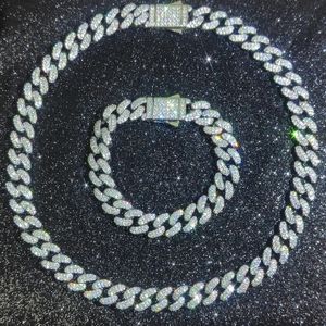 عرض 12 مم هوب هوب المثلجة خارج سلسلة بلينج قلادة عالية الجودة ميامي كوبية القلفة هدية المجوهرات الراقية للرجال النساء 240527