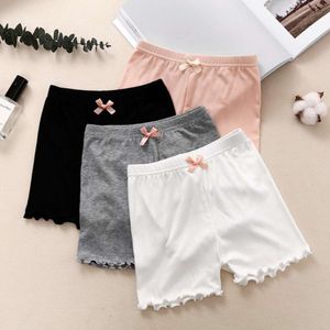 Summer Girls Shorts Cotton Safety Solid Fashion Short Leggings with Bow Sweat-Absorbent and Breathable Safe Pant Underwear L2405