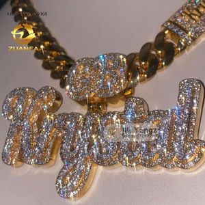 Custom Bail Pendants VVS Moissanite Iced Out Full Diamonds Letter Initial Name Jewelry Necklace Personal