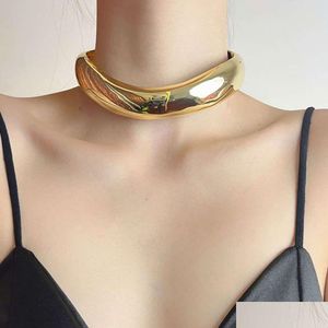 Chokers minimalistische Metallkälte Weitausgabe Kragen Frauen Leichte kleine und High -End -Halskette Halskette Drop Delivery Jude Dhwyc