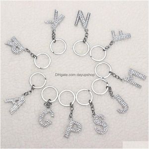 Keychains Bedanyards Novo filme de desenho animado Keychian 26 letras em inglês com favores de casamento de chave de chave de shinestone melhor entrega de queda fa dhve2