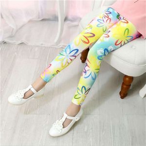 2022 Girls Pencil Spring Autumn Kids Leggings Children Flower Printed Skinny Pants 1-11 Years Girl Cotton Trousers L2405