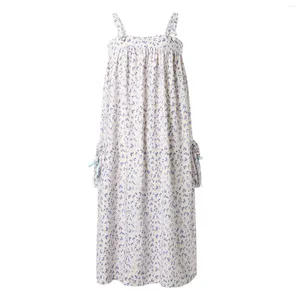 Vestidos casuais Summer Flowy Smocked Maxi Dress Dress Tireless ombro boho floral praia de grande tamanho Bohemian Dreste