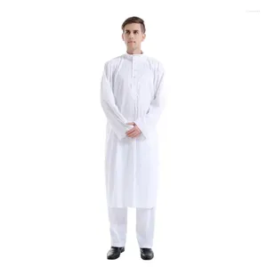 Ethnische Kleidung traditionelle islamische Dubai Saudi Eid Jubba Abaya Thobe Arabisch -Muslim Sets Türkei -Robe Männer Kleider Cavtan Ramadan Kaftan