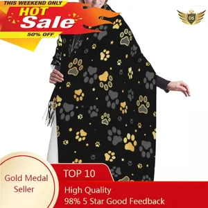 Halsdukar Autumn Winter Warm Gold Dog Print och stjärna Fashion Shawl Tassel Wrap Neck pannband Hijabs stal