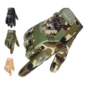 戦術的な軍事手袋ハーフフィンガーペイントボールエアソフトショットコンバットアンチスキーマン自転車フルフィンガーグローブ保護具