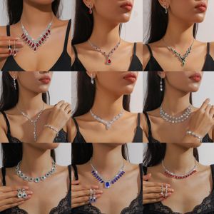 Necklace Set Earrings Jewelry Set Banquet Dress Set Chain Fashion Versatile Bridal Jewelry Wholesale