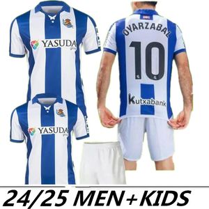 24/25 Camisetas Real Sociedad Soccer Jerseys Kit Kit 2025 2024 FUTBOL Home Away Futebol Goldes de Treinamento Carlos Fdez Oyarzabal Merino Silva Barrenetxea