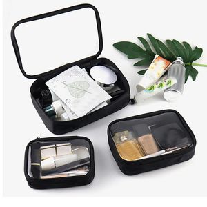 Transparent PVC Cosmetic Bag for Women Waterproof Clear Makeup Bags Beauty Case Make Up Organizer Storage Bath Toiletry Wash 240527