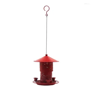 Andere Vogelversorgungen im Freien im Freien rote Kolibri-Futterhäuschen mit 3 Wasserbechern Einfache Reinigung von Garten Yard Lanternform-Ornamenten 6XDE