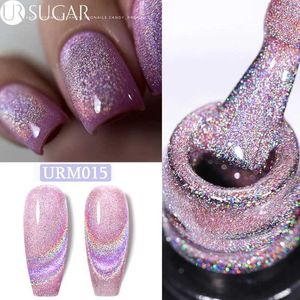 Smalto per unghie Ur zucchero 7,5 ml luccicante gel gatto riflettente gel magnetico smalto per unghie lucido blu argento rosa estate fresco gel a led Manikin D240530