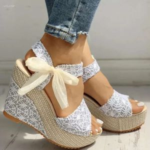 Women's Lace-up Casual High in Sandals Heels Summer Party Shoe e3e