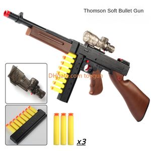 Thomson Soft Bullet Toy Pistolet Gun Phoam Blaster z Eva Darts strzelanie do gier Outdoor CS PUBG PUBG REAL Kolekcja Moive Prop Education Toy
