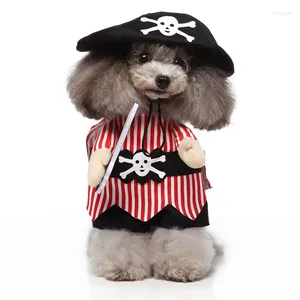 Dog Apparel Pet Cat Pajamas Halloween Costume Pirate Caribbean Style With Hat Cape For Cats Small Dogs Outfit Cospla