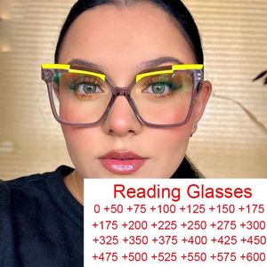 Солнцезащитные очки Негабаритные квадратные очки для чтения женщины градиент цвет