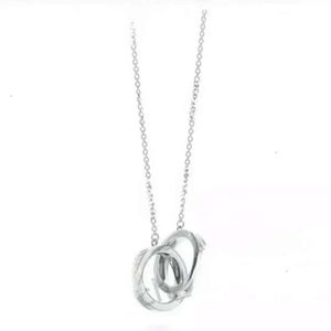 Pure Silver Real znak Tiffanyjewelry Naszyjnik Luksusowy wisiorek projektantka mody Kobiet Naszyjnik złota