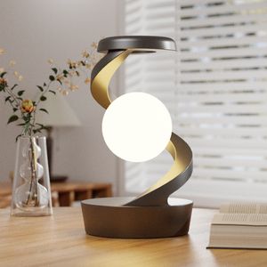 Levitating Ball Lamp, Magnetic Floating Moon Lamp Spinning LED Night Light Desk Lamp, Suspension Table Lamp Swiveling Color Changing for Home Office Bedroom