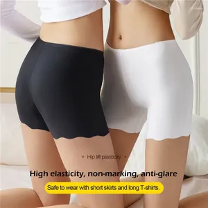 Frauenhöhe sexy Ice Seide Kurzhose Frauen nahtlose Shorts Sicherheit für Kleiderrock Unterwäsche High-Stretch-Boxer