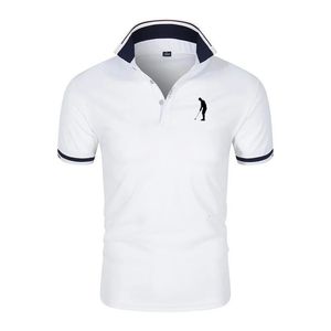 LAPEL Kort ärm Leisure Breattable Polo Shirt Button Summer Pullovers Fashion Trend T-Shirt Man Streetwear Tops Work Business 240530