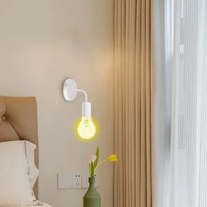 Lampa ścienna nowoczesne minimalistyczne drewno z kutego żelaza