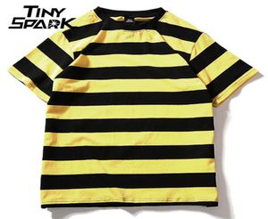 Yellow Black Red White Striped Tshirt Cotton Vintage Hip Hop Harajuku Tops Tee Men Women Striped Tshirt Streetwear Short Sleeve Y2373873