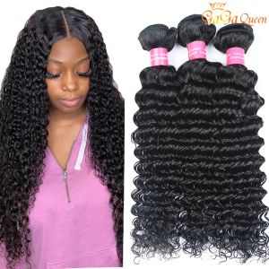 Wefts Raw Indian Deep Wave Human Hair Bundles Unprocessed Indian Virgin Hair Deep Curly