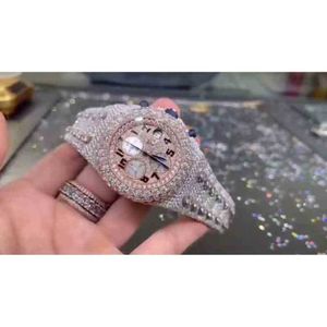 Wristwatches 2022 New Quartz Movement Custom Arabic Numeral Dial VVS1 GIA Diamond Men's Ladi Jewelry Luxury WatchW8T2ODF4 246F